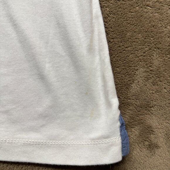 Ralph Lauren LRL White Henley Top w/ Chambray Trim 3/4 Sleeve Y2K Medium - Picture 6 of 7